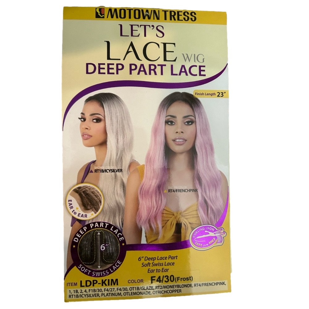 Motown Tress Let’s Lace Deep Part Lace Wig - Style LDP-KIM, Color F4/30 (Frost)